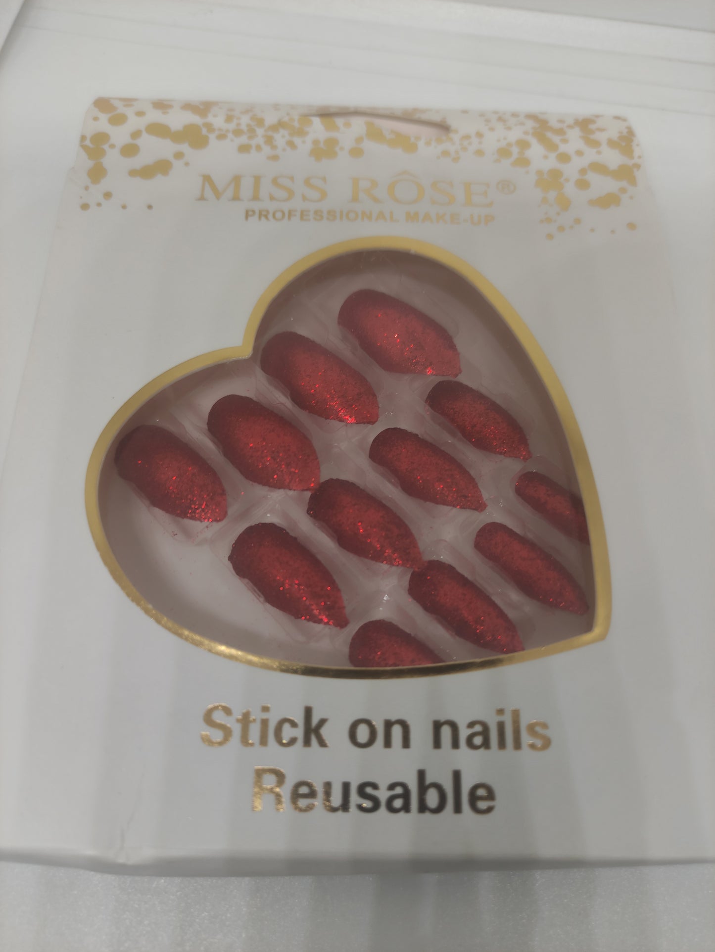 Miss Rose Glitter Chunks Nails
