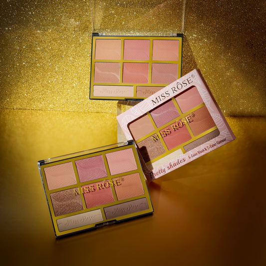 Miss Rose 6 Color Blush & 2 Color Contour Palette