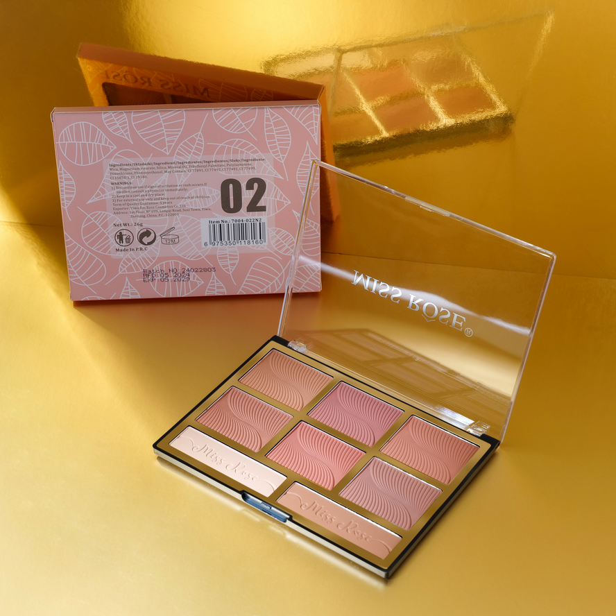Miss Rose 6 Color Blush & 2 Color Contour Palette