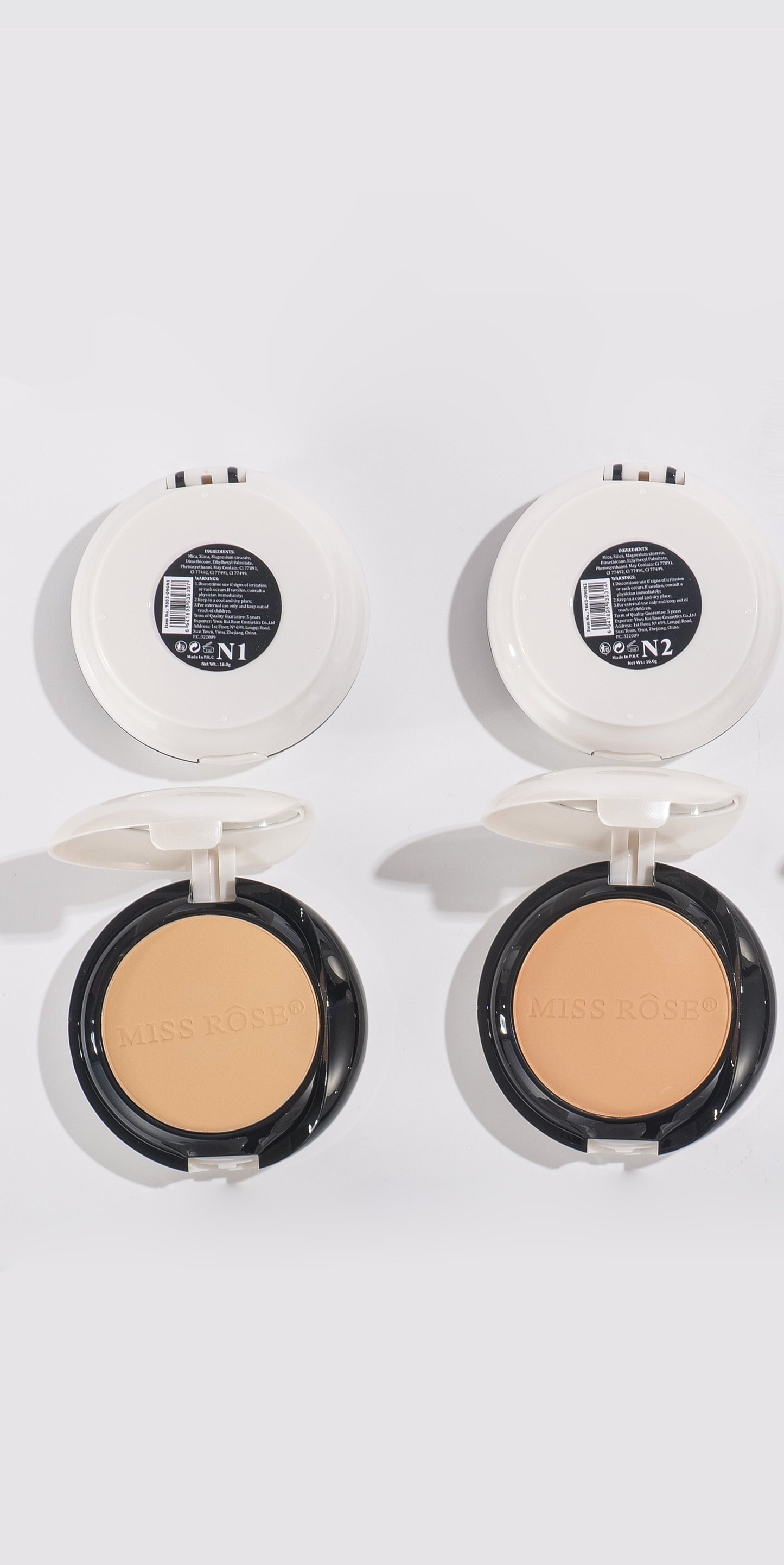 Miss Rose Black & White Two-Tone Compact Powder