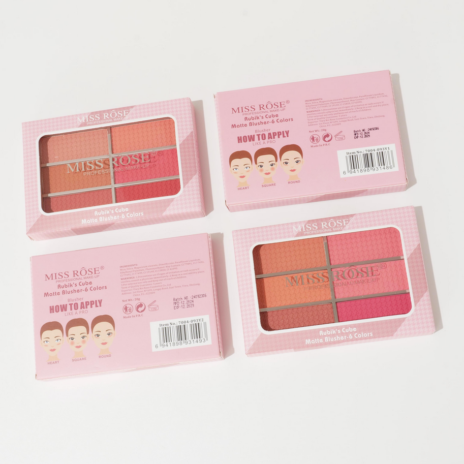 Miss Rose Rubik's Cube Matte 6 Color BLusher