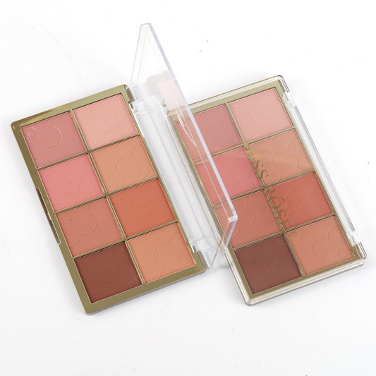 Miss Rose 8 Color Gold Brick Blushers