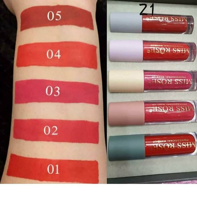 Miss Rose long lasting waterproof velvet matte Lip Gloss (Set of 5)