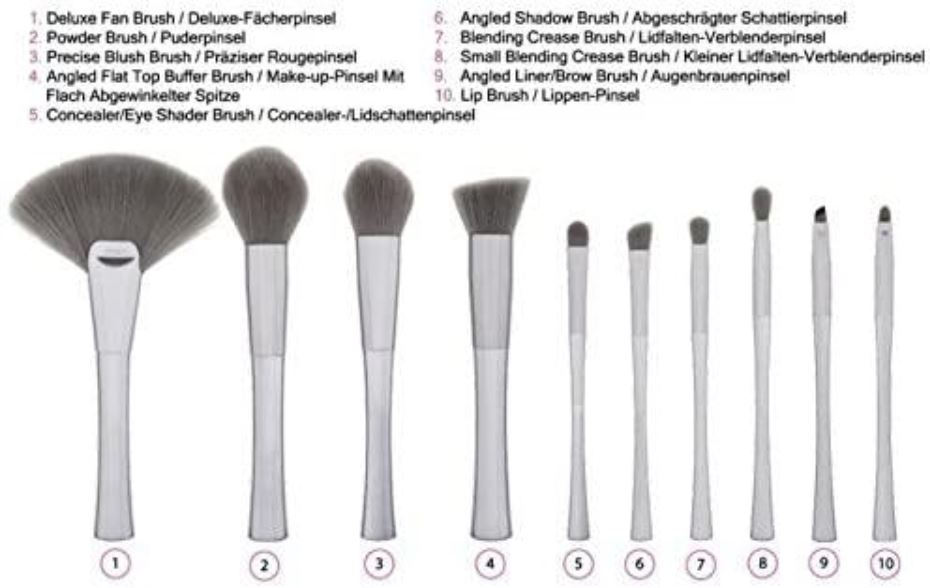 Smoke 'n Mirrors 10 Piece Metalized Brush Set with Bag