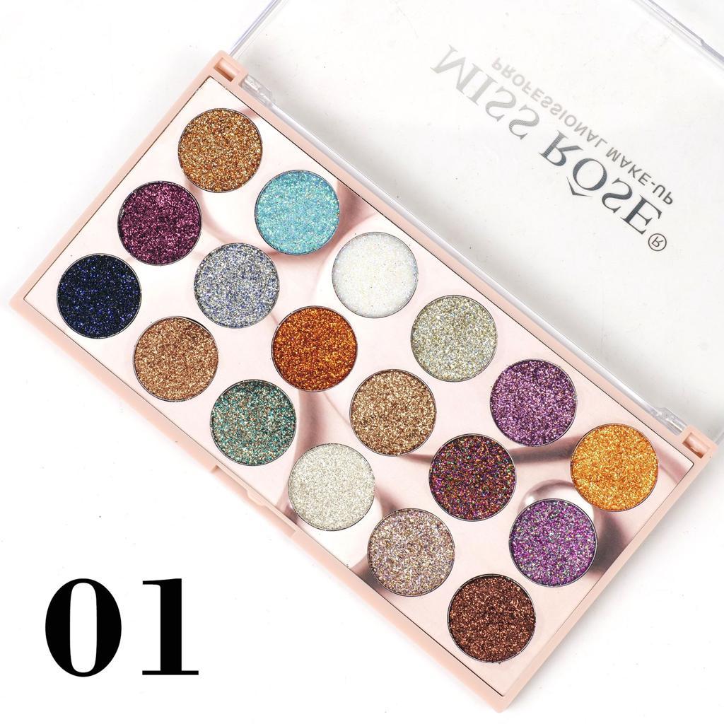 Miss Rose 18 Color Mini Glitter Eye Palette for mehndi makeup