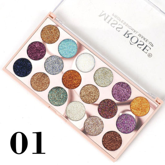 Miss Rose 18 Color Mini Glitter Eye Palette for mehndi makeup