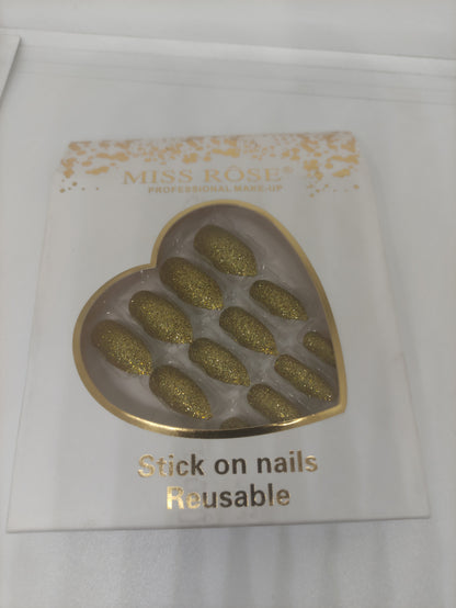 Miss Rose Glitter Chunks Nails