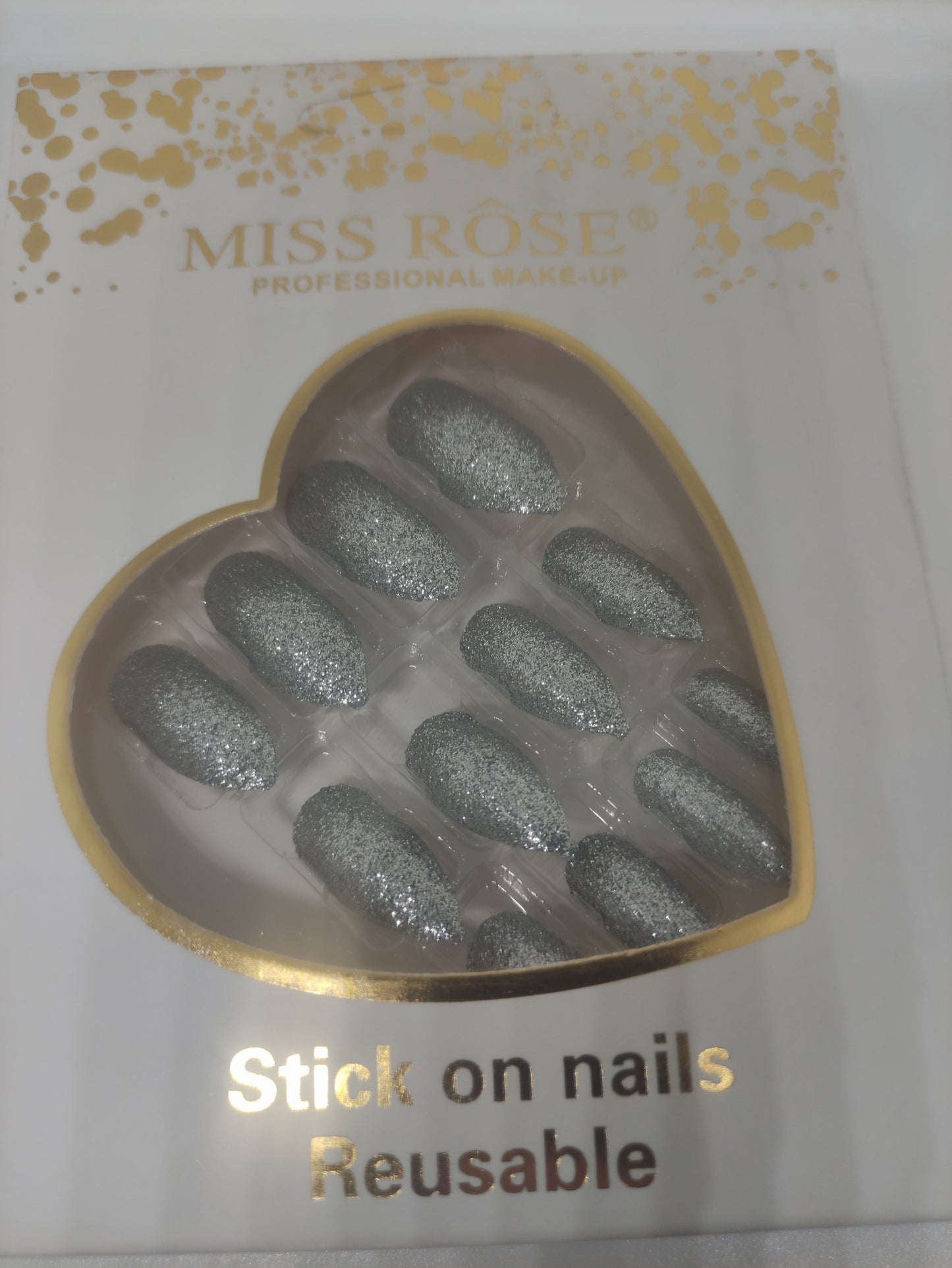 Miss Rose Glitter Chunks Nails