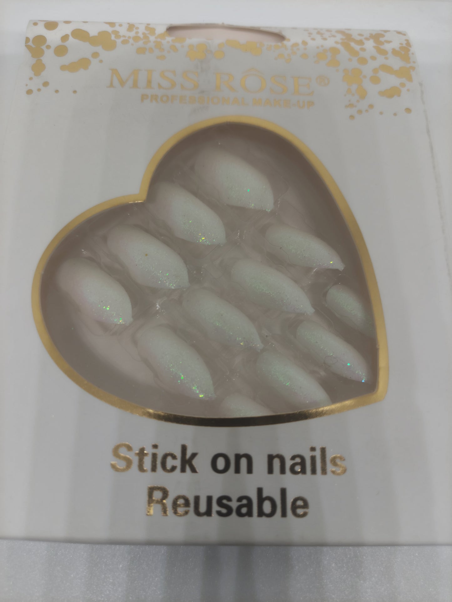 Miss Rose Glitter Chunks Nails