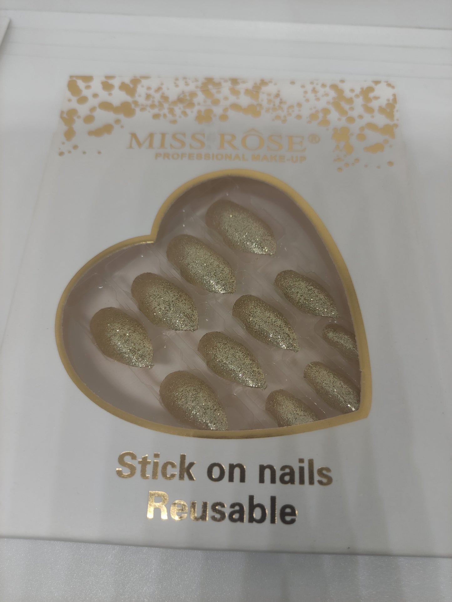 Miss Rose Glitter Chunks Nails