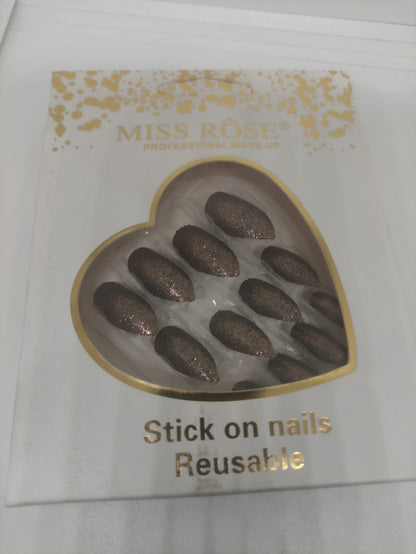 Miss Rose Glitter Chunks Nails