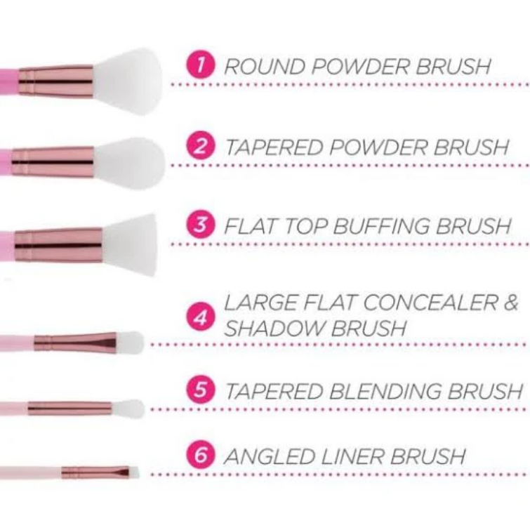 BH Mini Pink Perfection – 6 Piece Brush Set