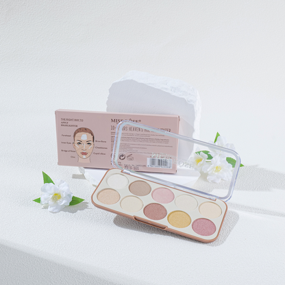 Miss Rose 10 Color Heaven Hue Highlighter Palette