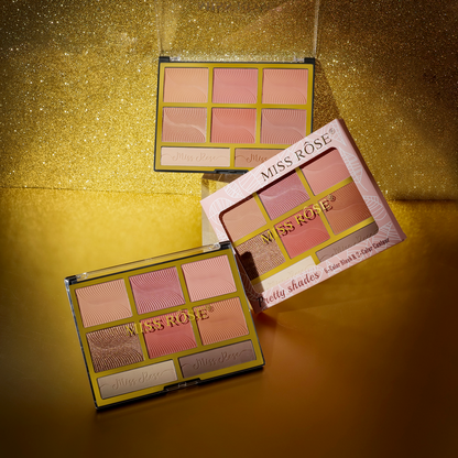 Miss Rose 6 Color Blush & 2 Color Contour Palette