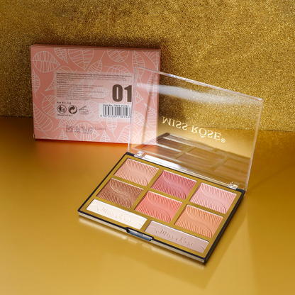 Miss Rose 6 Color Blush & 2 Color Contour Palette
