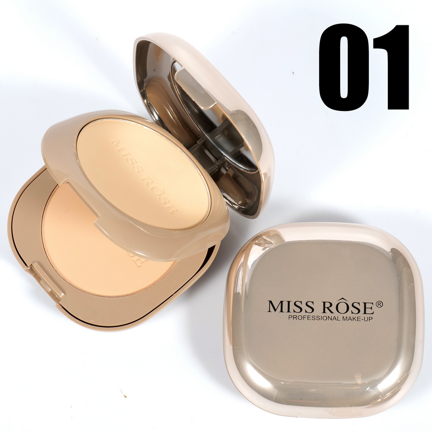 Miss Rose Pink Metallic Mirror Dual Compact Powder