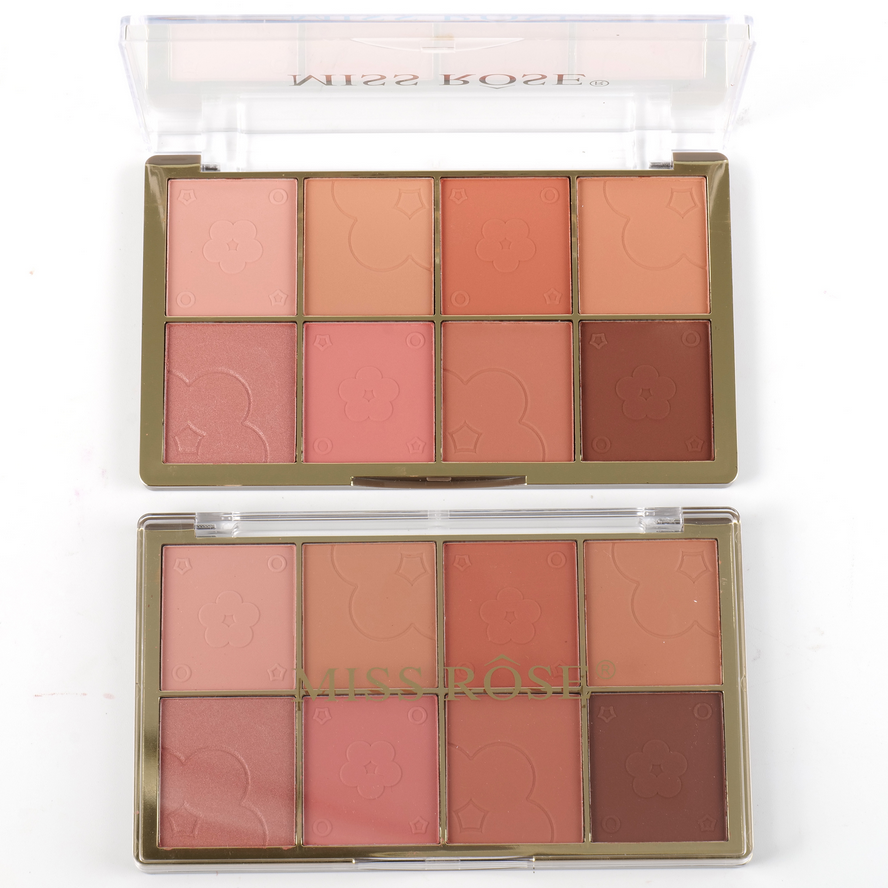 Miss Rose 8 Color Gold Brick Blushers
