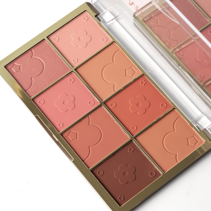 Miss Rose 8 Color Gold Brick Blushers