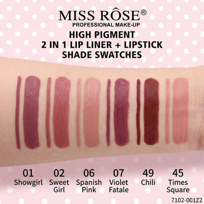 MISS ROSE Lipsticks Plus Liner