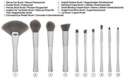 Smoke 'n Mirrors 10 Piece Metalized Brush Set with Bag