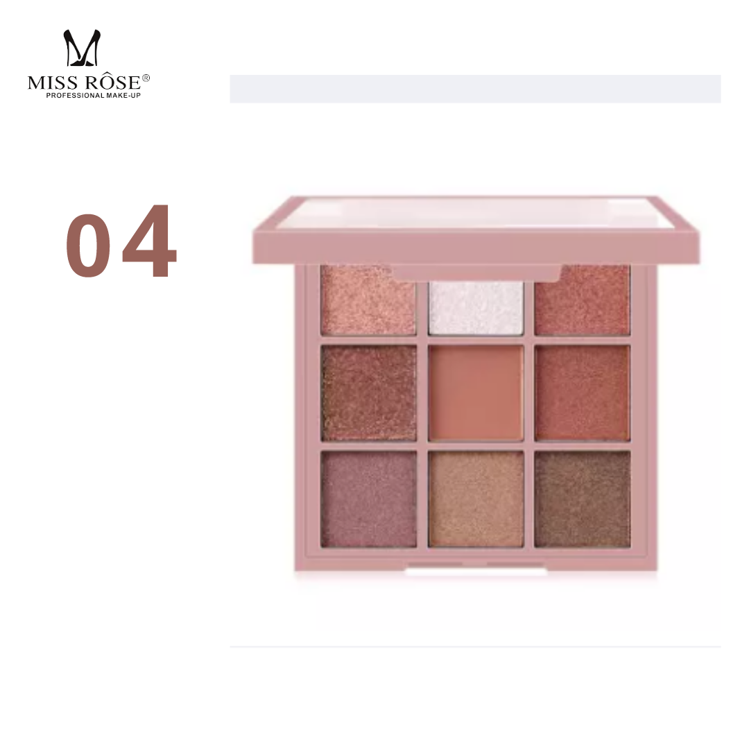 MISS ROSE 9 Colors Matte Pearlescent Powder Eyeshadow Palette