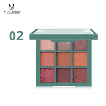 Load image into Gallery viewer, MISS ROSE 9 Colors Matte Pearlescent Powder Eyeshadow Palette
