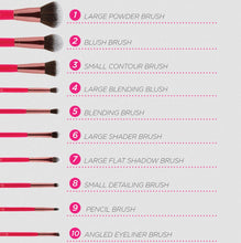 Load image into Gallery viewer, Bombshell Beauty 10 Piece Brush Set with Bag

