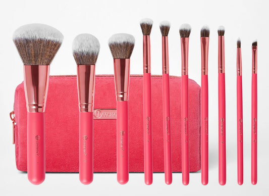 Bombshell Beauty 10 Piece Brush Set with Bag