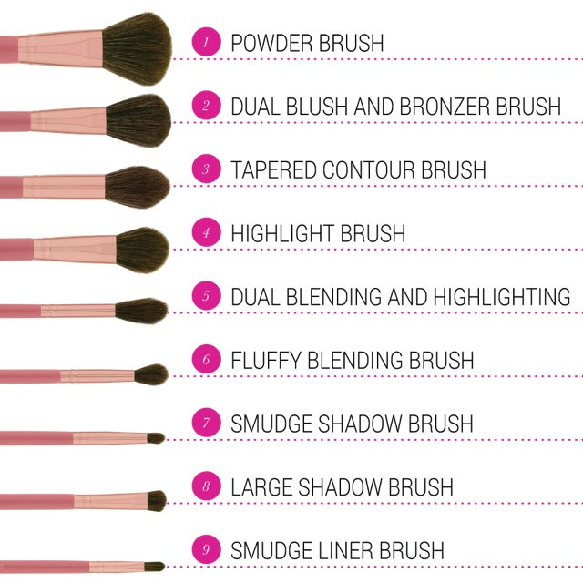 BH COSMETICS ITS MY RAYERAYE 9 PIECE BRUSH SET