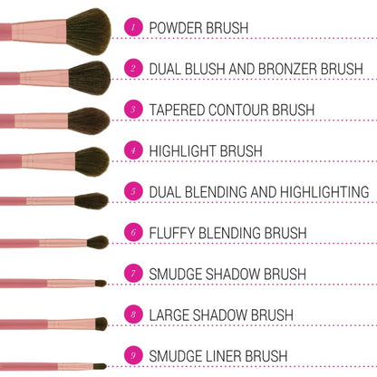 BH COSMETICS ITS MY RAYERAYE 9 PIECE BRUSH SET