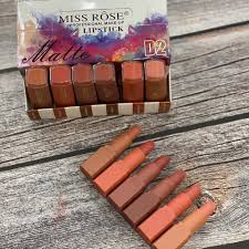 MISS ROSE Set of 6 Matte Lipsticks - D2