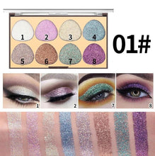Load image into Gallery viewer, MISS ROSE 8 Colors Glitter Eyeshadow Palette (NEW)
