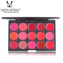 Load image into Gallery viewer, Miss Rose 15 Color Lipstick Matte Lip Cream Palette
