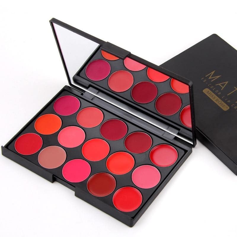 Miss Rose 15 Color Lipstick Matte Lip Cream Palette