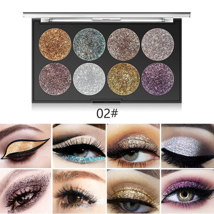Miss Rose Makeup Palette 8 Color Glitter
