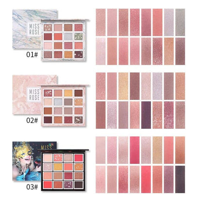 MISS ROSE 16 Color Pigment Eyeshadow Palette